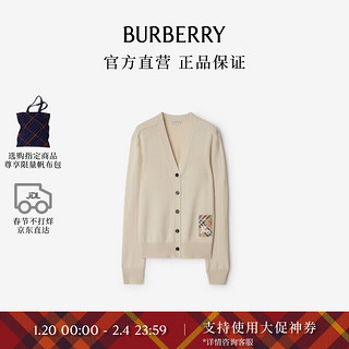 博柏利（BURBERRY）女装 格纹标签羊毛开衫