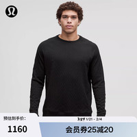 lululemon丨Engineered Warmth 男士圆领绞花针织运动衫 LM3FERS 黑/黑 M