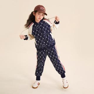 【卡通满印套装】春装儿童棒球服外套宽松上衣运动卫裤跑步两件套