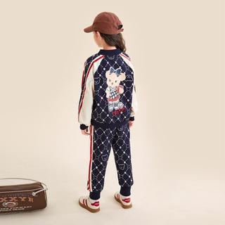 【卡通满印套装】春装儿童棒球服外套宽松上衣运动卫裤跑步两件套