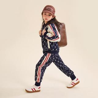 【卡通满印套装】春装儿童棒球服外套宽松上衣运动卫裤跑步两件套