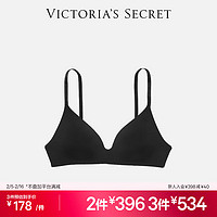 VICTORIA'S SECRET Logo字母肩带光面薄衬垫3/4罩杯文胸胸罩内衣女 54A2黑色 11250935 36C 36/80C