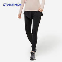 迪卡侬 DECATHLON 假两件跑步紧身裤高弹显瘦户外健身速干防晒UPF50+女SAY1