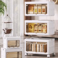 侑家良品 免安装收纳柜可折叠衣柜儿童零食储物置物柜62CM三层 折叠拉伸收纳柜【62面宽*3层】