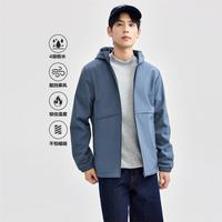 2024年秋冬户外休闲百搭复合摇粒绒破骨连帽梭织软壳外套男士