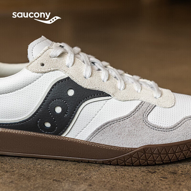 saucony BULLET复古德训鞋男女经典复古休闲板鞋白灰黑39