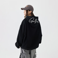 GOLFCROSS简约字母春秋刺绣连帽上衣百搭套头男女同款卫衣
