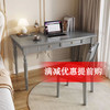 百裕达美式实木书桌简约现代电脑台式家用写字桌学习桌子 灰色 0.8米单书桌