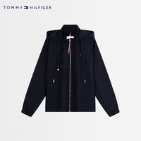 Tommy Hilfiger25春夏女装休闲净色轻薄立领连帽风衣款单夹克外套03979 藏青色DW5 M (:115-125斤)