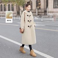 丝柏舍 SPECIAL【纯色牛角扣长袖大衣】冬装新女士时尚绵羊毛通勤宽松廓形外套