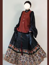 荨辰记〔寒梅]明制汉服圆领对襟短袄圈毛保暖比甲汉服日常冬款