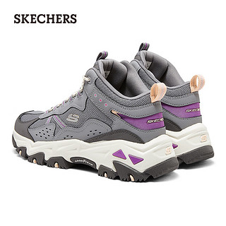 斯凯奇（Skechers）云屿女鞋户外中帮登山鞋徒步鞋软底减震休闲运动鞋180133新年 紫色/多彩色/PRMT 35