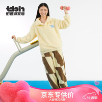 野兽派家居(tbh)大象出走舒棉绒家居服套装秋冬可外穿男女情侣睡衣 奶酪黄