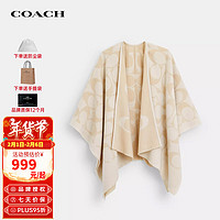 COACH 蔻驰 奢侈品女士印花保暖披肩白色CU811CHK