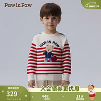 Paw in Paw PawinPaw卡通小熊童装2025年春夏男宝宝圆领毛衣舒适软糯 Red红色/20 120 cm