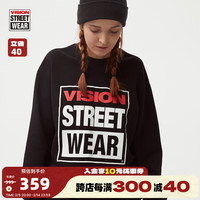 VISION STREET WEAR Classic系列BOX LOGO街头潮流圆领卫衣男女同款 黑色 S