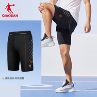 中国乔丹飞影半弹短裤男2024夏季男士透气运动跑步针织紧身五分裤