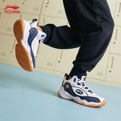 李宁 童鞋  云科技减震回弹稳护透气运动鞋YKBV042 标准白/深航舰蓝-1