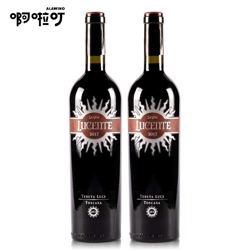 麓鹊（LUCE）红葡萄酒卢森特副牌麓鹊狄意大利原瓶进口红酒干型托斯卡纳产区 麓鹊卢森特 2瓶 年份