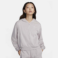 NIKE 耐克 女子针织夹克24秋新款运动服连帽宽松跑步外套FN2420-010