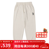 美职棒(MLB) 男女24冬季简约休闲长裤松紧收腰休闲束脚裤子3APTB0244 波士顿队/深奶油色 M 170/76A