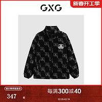 GXG 男装 商场同款多色羊羔毛立领夹克 2023年冬季新款GEX12128514 黑色 灰色 S