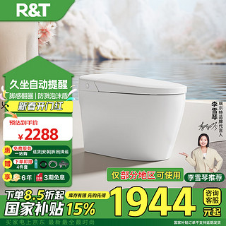 瑞尔特（R&T）轻智能马桶泡沫盾脚感翻盖冲水无水压限制坐便器S3A-400