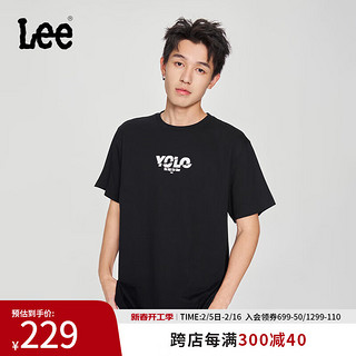 Lee 早春新品 男士圆领字母印花Logo短袖T恤 LMT0098054LE