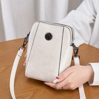 斯提亚 STIYA 休闲百搭贝壳包牛皮太阳花手机包大容量单肩斜挎包