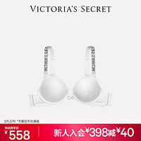 VICTORIA'S SECRET 情人节 Logo闪亮肩带花漾蕾丝覆面性感聚拢文胸送礼送女友送老婆 34Y5椰果白 11259386 80A （36A）