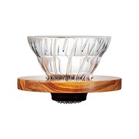 HARIO哈里欧V60系列 咖啡过滤器 玻璃橄榄木1-2杯