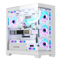 长城(Great Wall)冰霜T5海景房机箱(MATX/双面全景玻璃/9风扇位/240水冷) 视界3白【270°全视360水冷位】