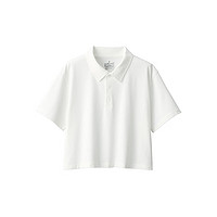 MUJI Walker 女式 防紫外线性能吸汗速干短款POLO衫 防晒衣BIE05A3S 白色 M 160/84A