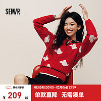 森马（Semir）迪士尼米奇红色毛衣女2025春米奇满印慵懒风针织衫 红色调00466 2XL /175/96A