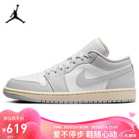 NIKE 耐克 篮球鞋女子AJ1乔一JORDAN 1低帮运动鞋DC0774-103白灰39