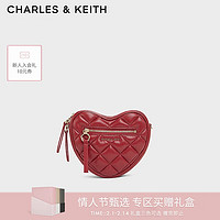 CHARLES & KEITH CHARLES&KEITH菱格爱心链条单肩斜挎包包女包送女友生日情人节礼物CK2-80151353