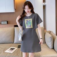 连衣裙气质2025年高级感侧边镂空收腰连衣裙女显瘦圆领连衣裙