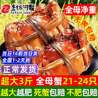 【活蟹】网兜蟹特大辽宁盘锦河蟹稻田河蟹礼盒鲜活中秋大闸蟹 全母蟹 1.2-1.4两【3斤】21-24只