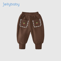 JELLYBABY宝宝裤子秋冬加绒款卫裤秋季儿童束脚休闲裤女孩长裤女童秋装