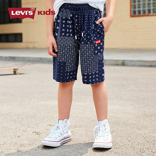 Levi's 李维斯童装男童纯棉短裤夏季儿童针织休闲裤子 深靛蓝 150 /63(M) 150(M)