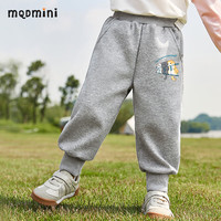 MQDMINI2024秋装儿童裤子春秋款男童女童宽松时髦运动裤宝宝韩版洋气卫裤 三只小猫小标-灰色 110