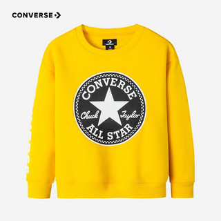 Converse 匡威童装男女童保暖加绒圆领套头卫衣冬季儿童休闲上衣 柠檬铬 110 /56(5)