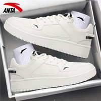 安踏（ANTA）男鞋板鞋2025春夏男士透气低帮休闲运动鞋时尚男 象牙白/黑 39