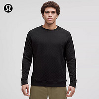 lululemon丨Engineered Warmth 男士圆领绞花针织运动衫 LM3FERS 黑/黑 XS