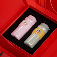 大嘴猴（Paul Frank） 保温杯礼盒套装水杯一对结婚新年圣诞办公水杯 【一对礼盒装】001灰+001粉