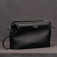 一皮 ONE LEATHER 真皮男士手提包 烟斗收纳包 头层牛皮大 容量可装8把斗旅行收纳包 高级黑