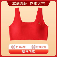猫人 MIIOW女大童本命年背心内衣裤套装发育期12岁13岁初中红色少女文胸 红色内衣(短款) 1件 170 (XL) 100-120斤