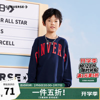 Converse 匡威儿童卫衣秋季男童女童卫衣运动休闲套头衫 藏青蓝 130 【130/64】