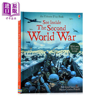 预售 Usborne See Inside 尤斯伯恩看里面系列2册套装 World War 揭秘一战 二战 翻翻学翻页书 战争历史知识科普 6岁+