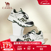 骆驼（CAMEL）拼色老爹鞋运动厚底增高户外徒步鞋登山鞋 L24S283054米/绿 35